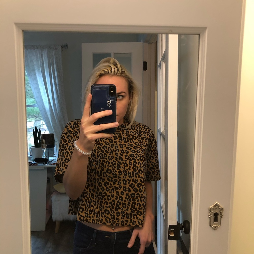 NWT Wild fable wide crop top leopard print xs